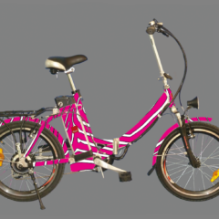 Das klappbare flitzerli eBike f3 FUCHSIA KAJAL ZEBRA DESIGN