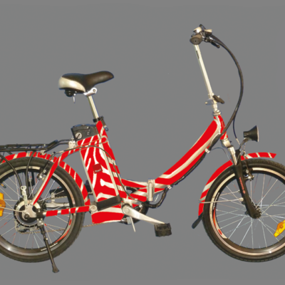 Das klappbare flitzerli eBike f3 RED ZEBRA DESIGN